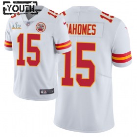 Lasten Kansas City Chiefs NFL Pelipaita Patrick Mahomes 15 Nike Valkoinen 2021 Super Bowl LV